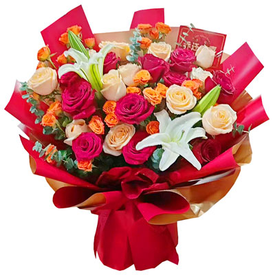 杭州19朵玫瑰百合，爱情永不凋零