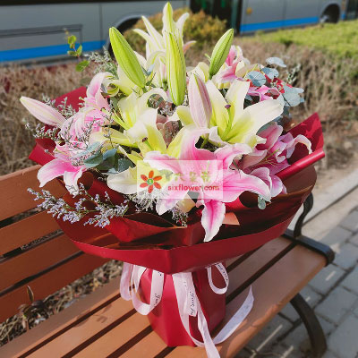 杭州8支多头百合，万事如意喜上加喜