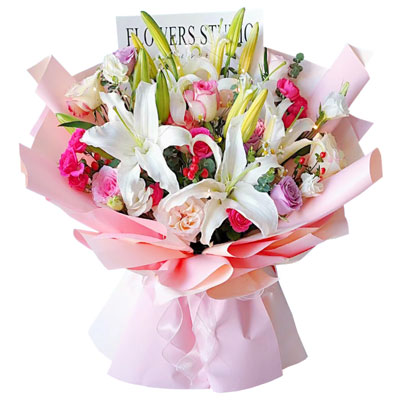 杭州11朵玫瑰百合混搭，与你相处的幸福